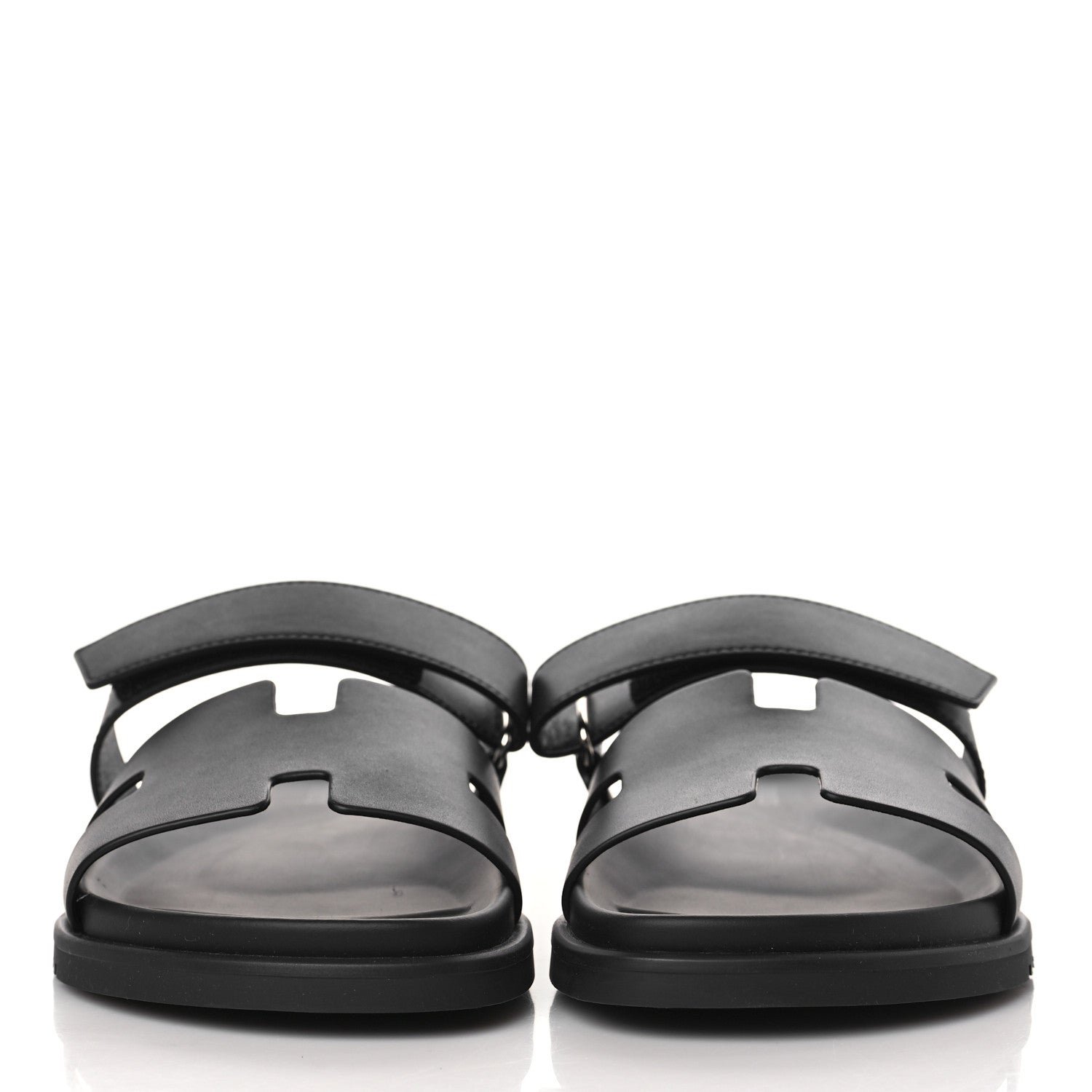 Hermes Calfskin Mens Chypre Sandals 42.5 Black 3 of 8