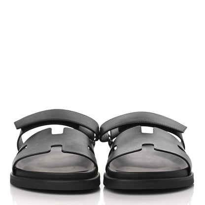 Hermes Calfskin Mens Chypre Sandals 42.5 Black 3 of 8