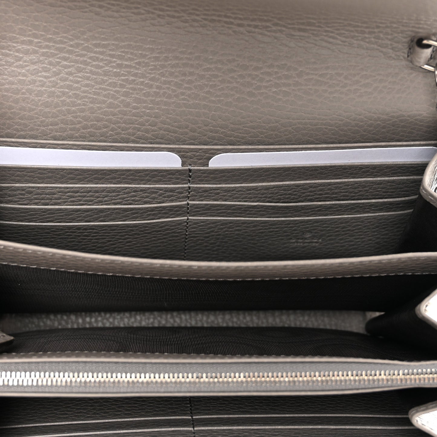 Dollar Calfskin Crystal Mini Dionysus Chain Wallet Dusty Grey Black Diamond
