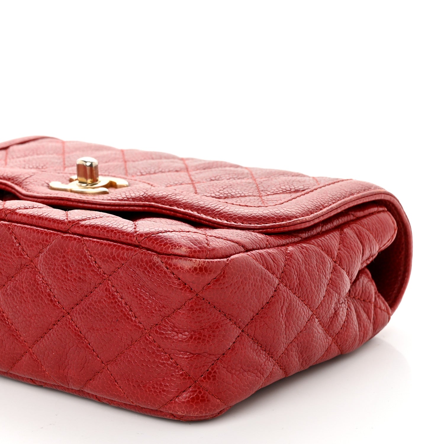 Chanel Caviar Quilted Mini Square Flap Red 9 of 9