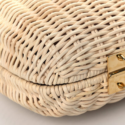 Alexander McQueen Woven Straw Four Ring Chain Knuckle Clutch Natural 8 of 10