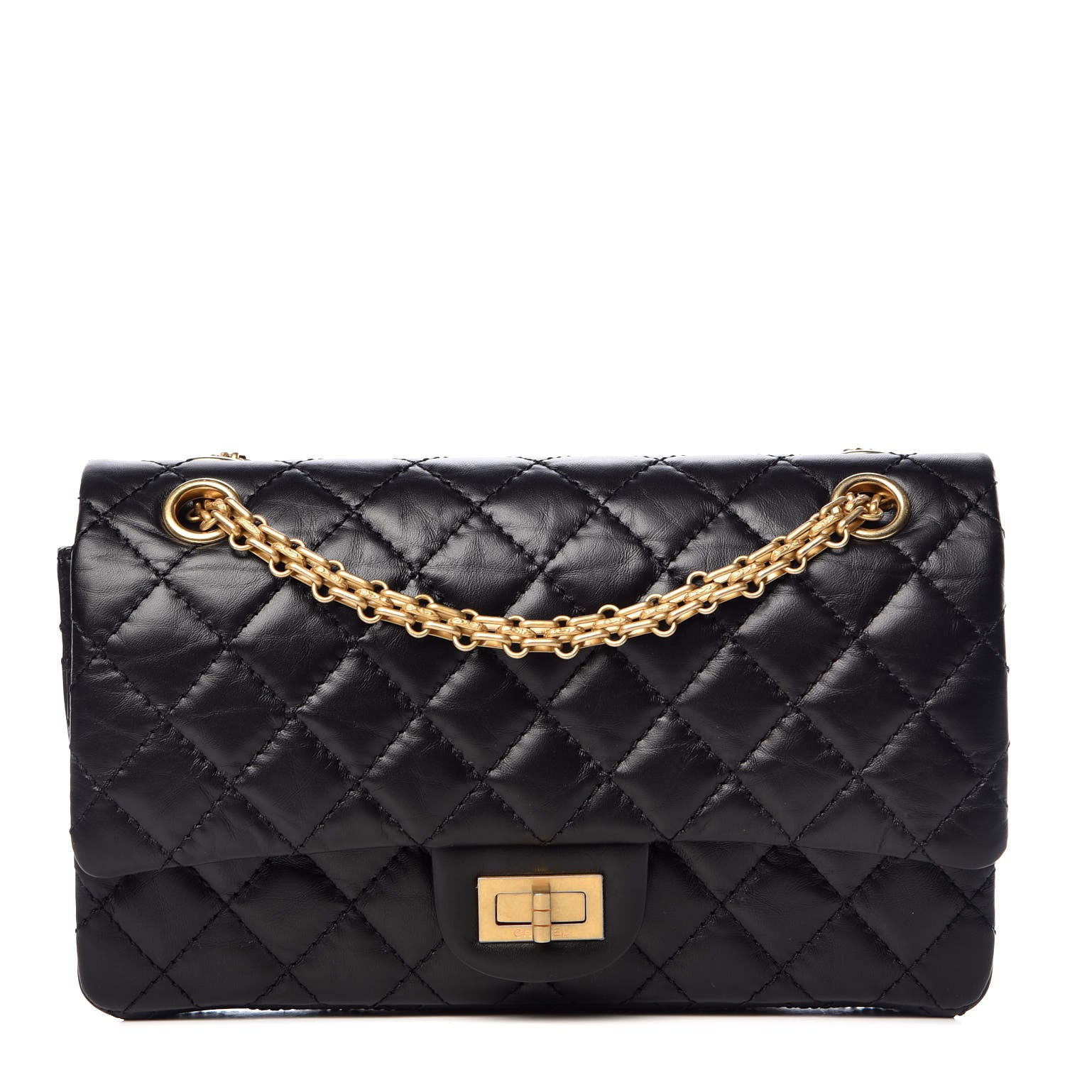 Chanel Aged Calfskin Quilted 2.55 Reissue 225 Flap Black 1 of 12