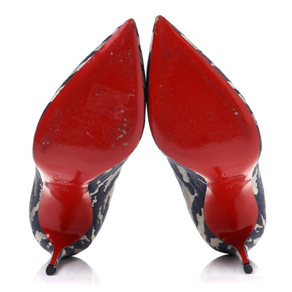 Christian Louboutin Jacquard Camouloubi Pigalle Follies 100 Pumps 39 Bavarios 5 of 11