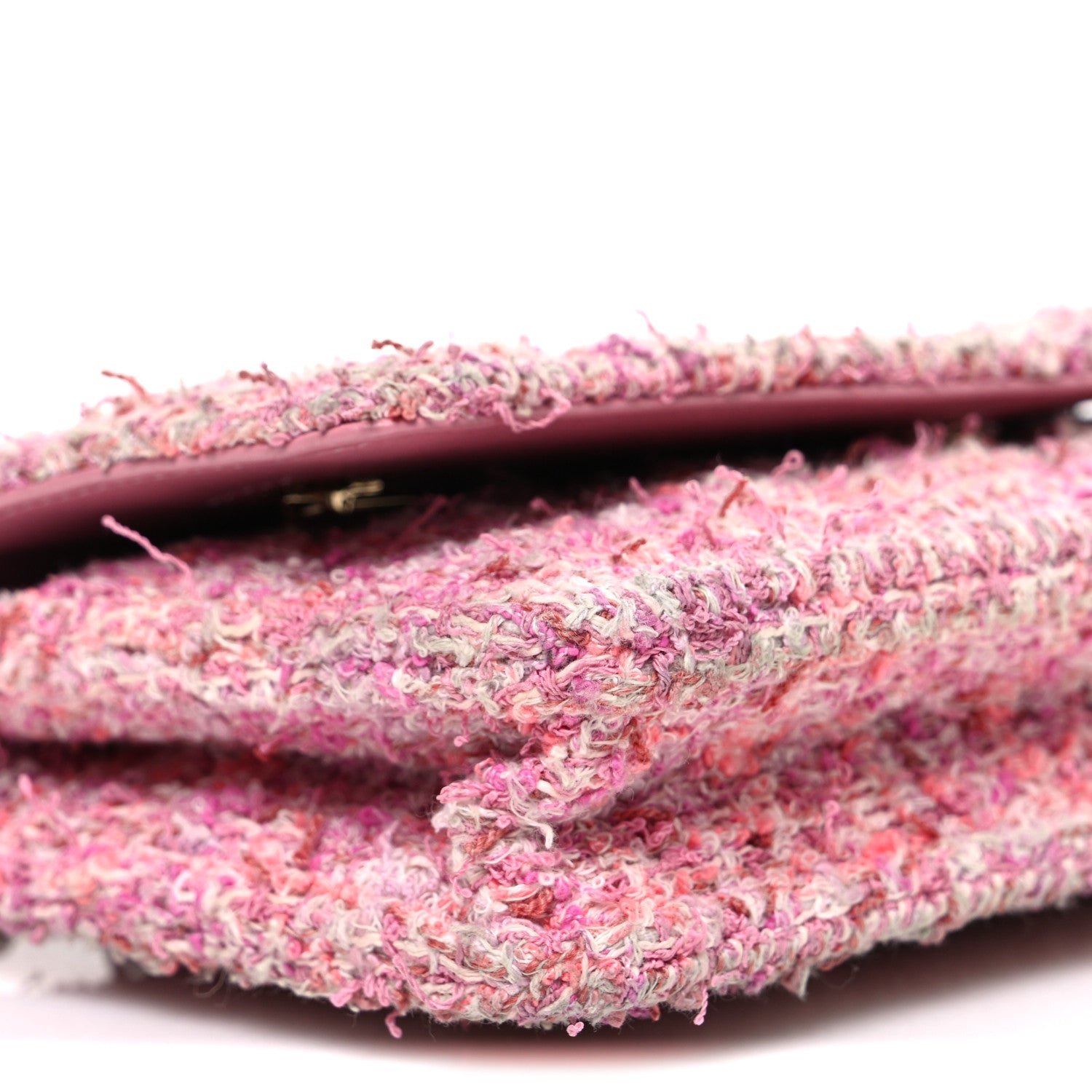 Chanel Tweed Quilted Wallet On Chain WOC Pink 9 of 10