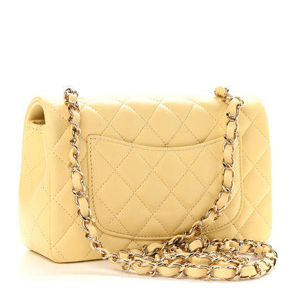 Chanel Lambskin Quilted Mini Rectangular Flap Yellow 3 of 10