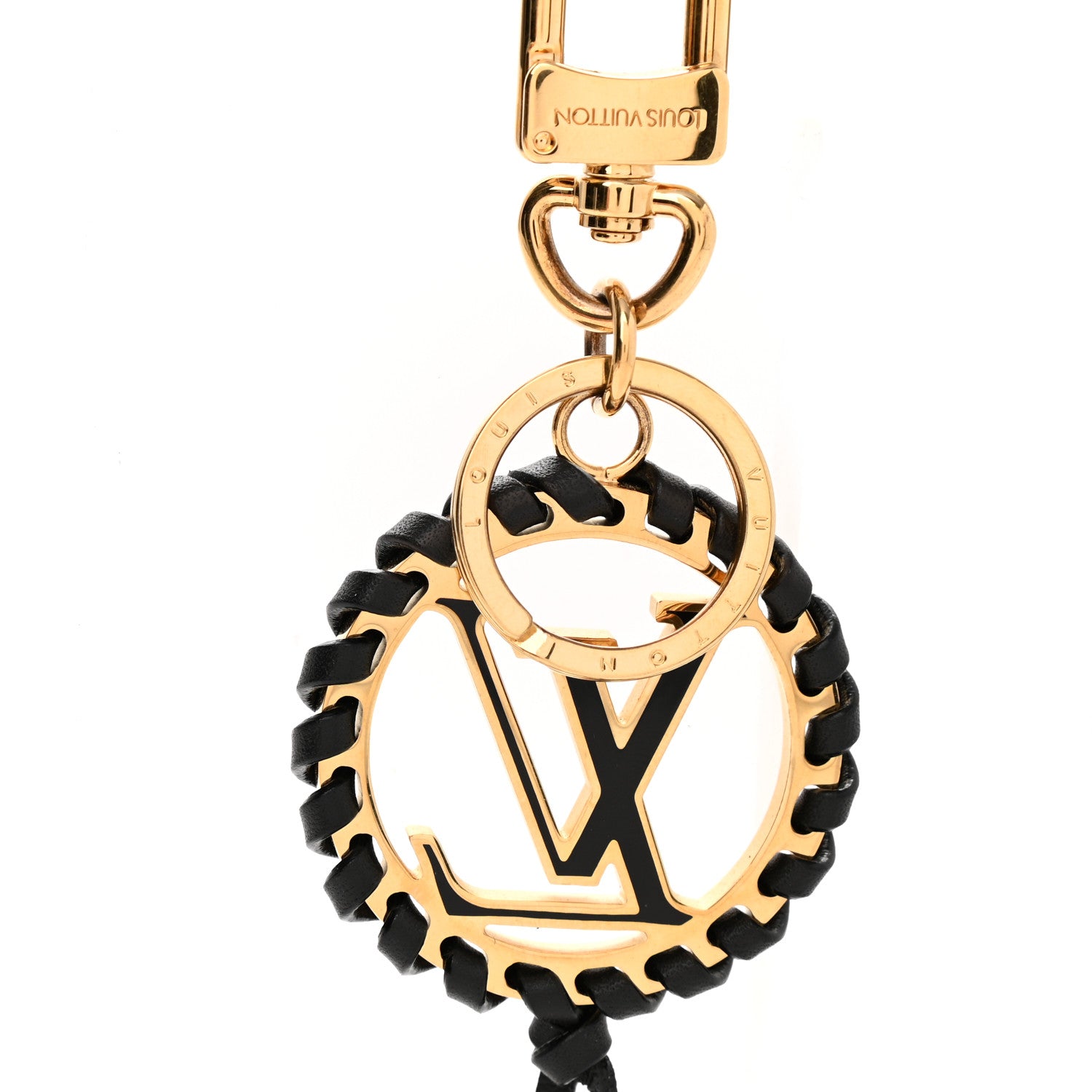 Louis Vuitton Metal Lambskin Enamel Very Bag Charm Key Holder Black 4 of 5