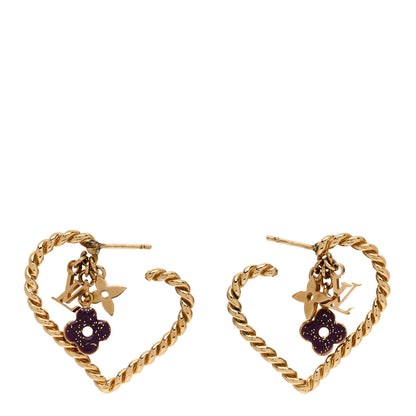 Louis Vuitton Sweet Monogram In My Heart Hoop Earrings Gold 1 of 3