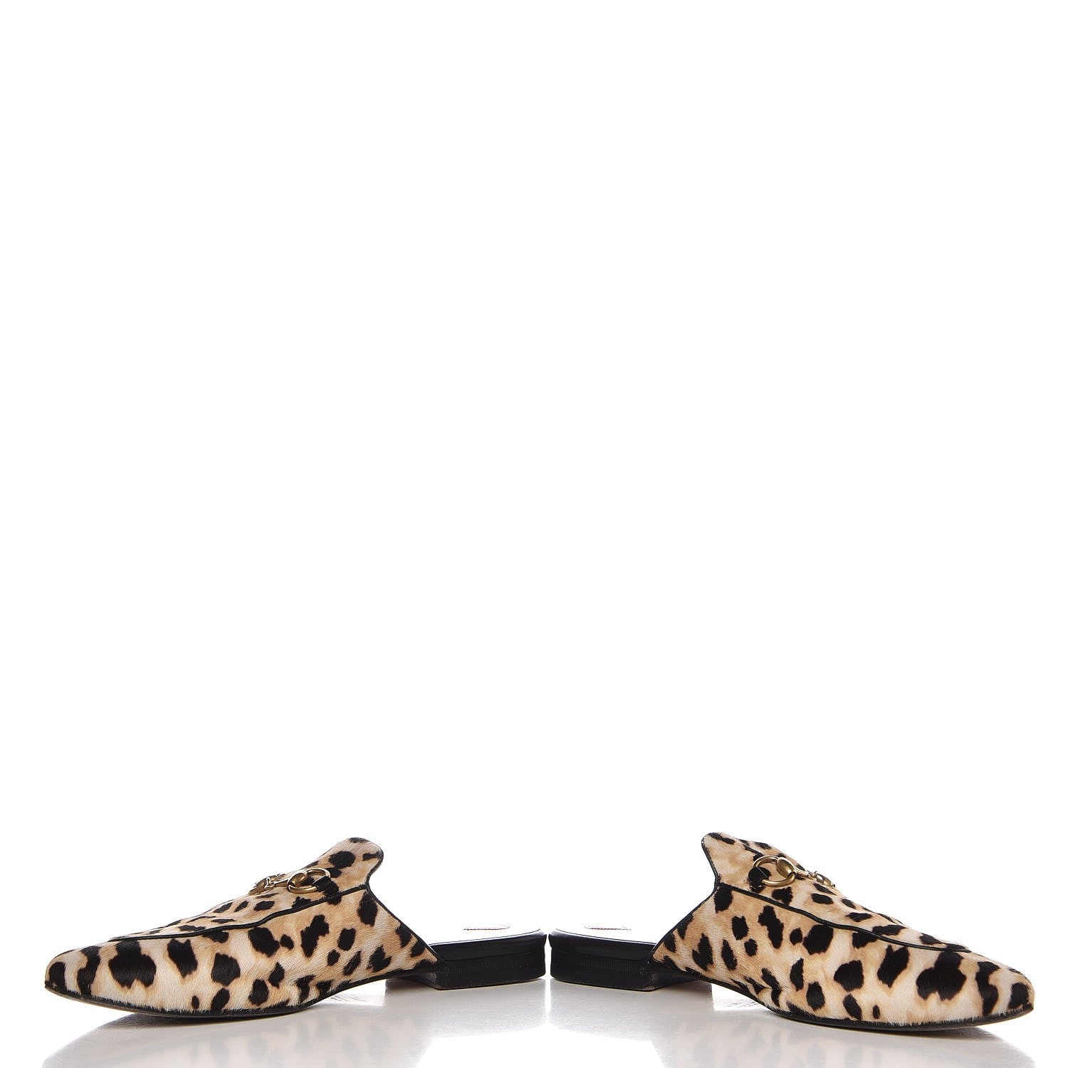 Gucci Calf Hair Leopard Print Womens Princetown Slippers 37.5 Naturale Black 6 of 10