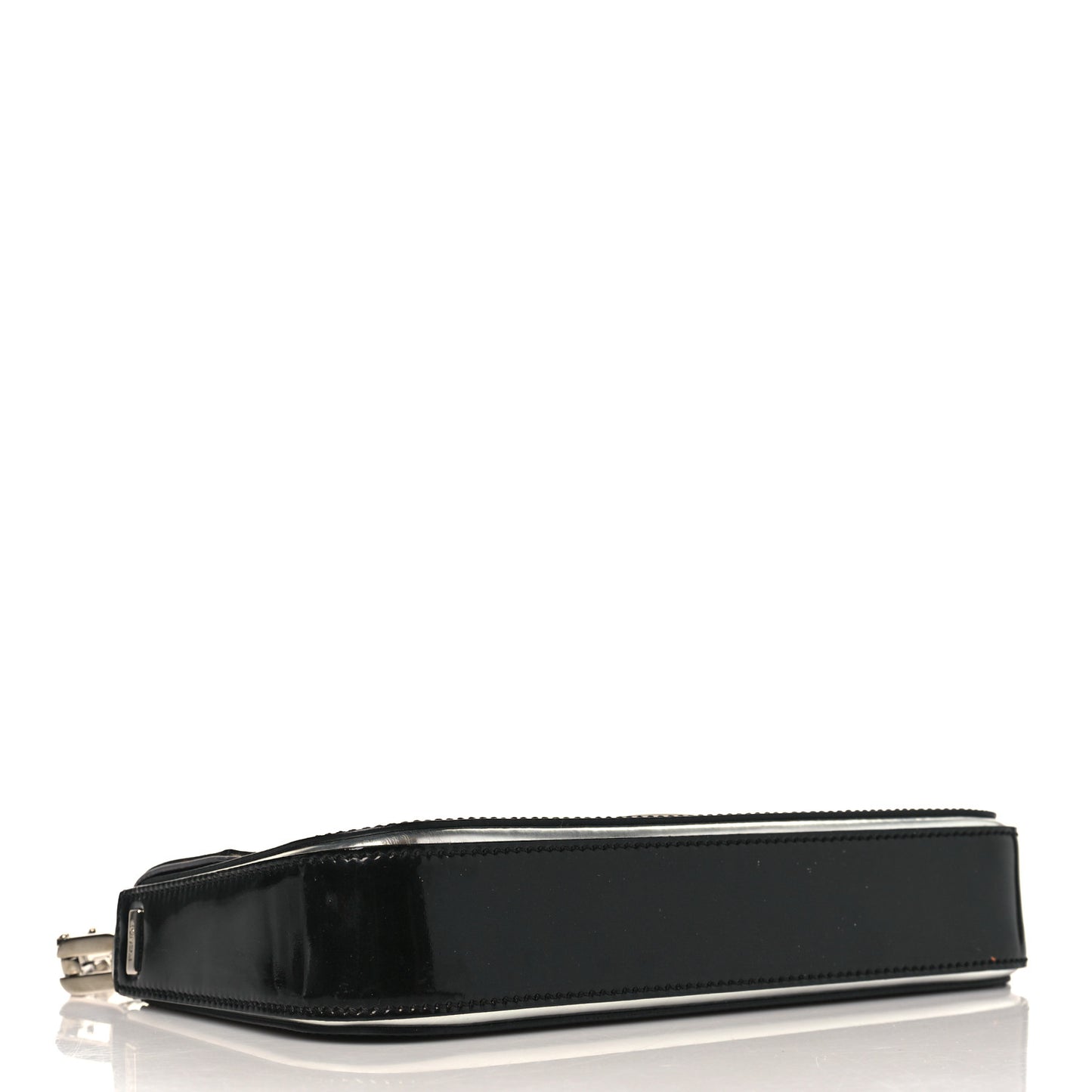 Vernice Chain Handle Baguette Black