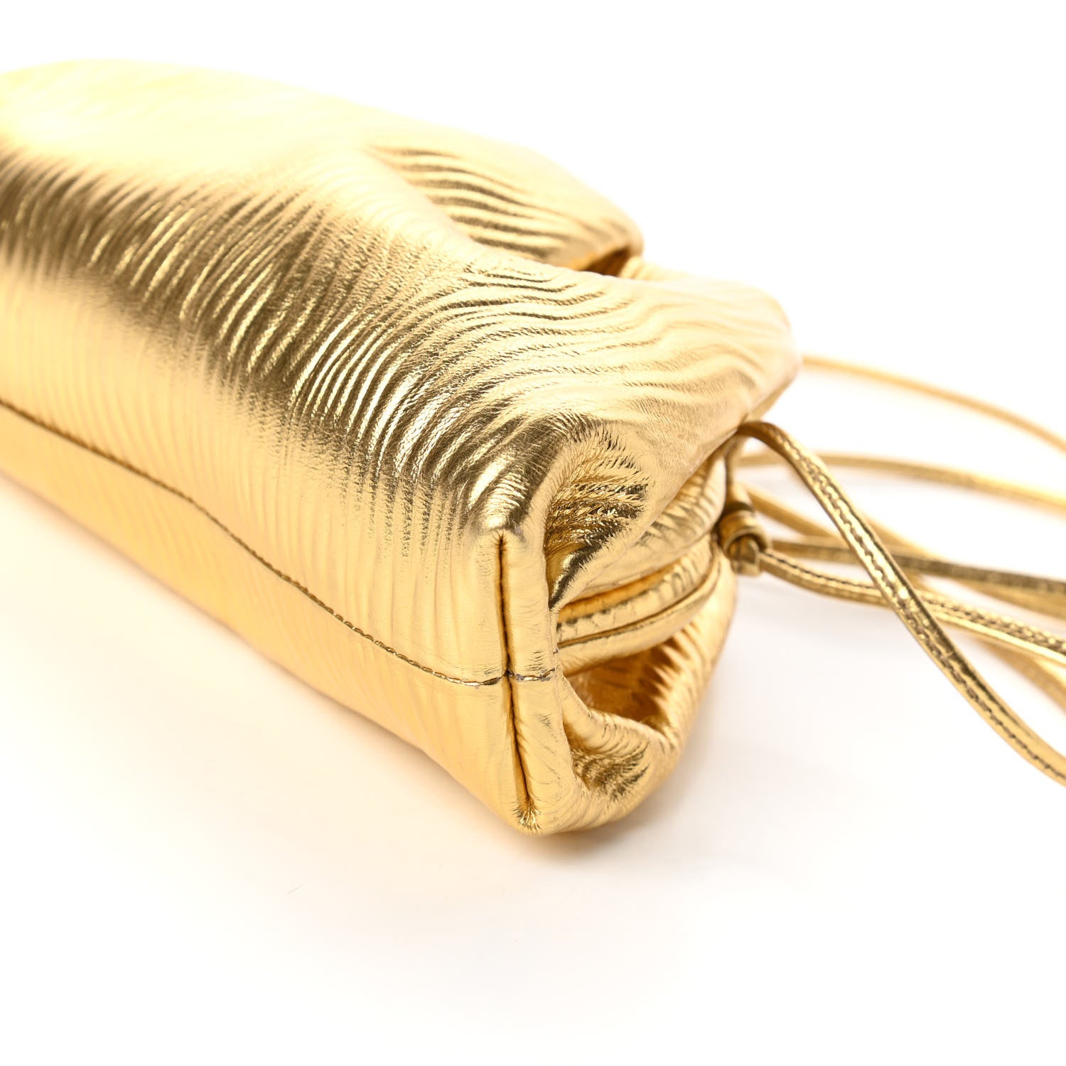 Bottega Veneta Metallic Bark Calfskin The Mini Pouch Gold 7 of 10
