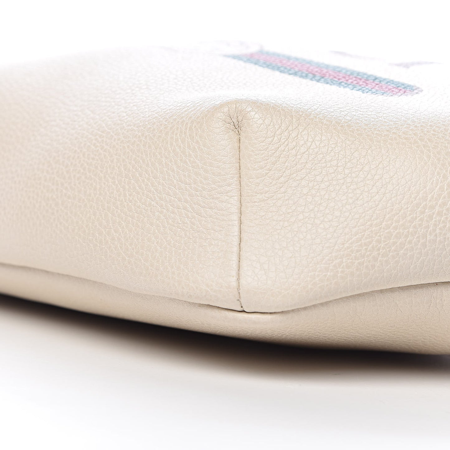 Grained Calfskin Logo Belt Bag White