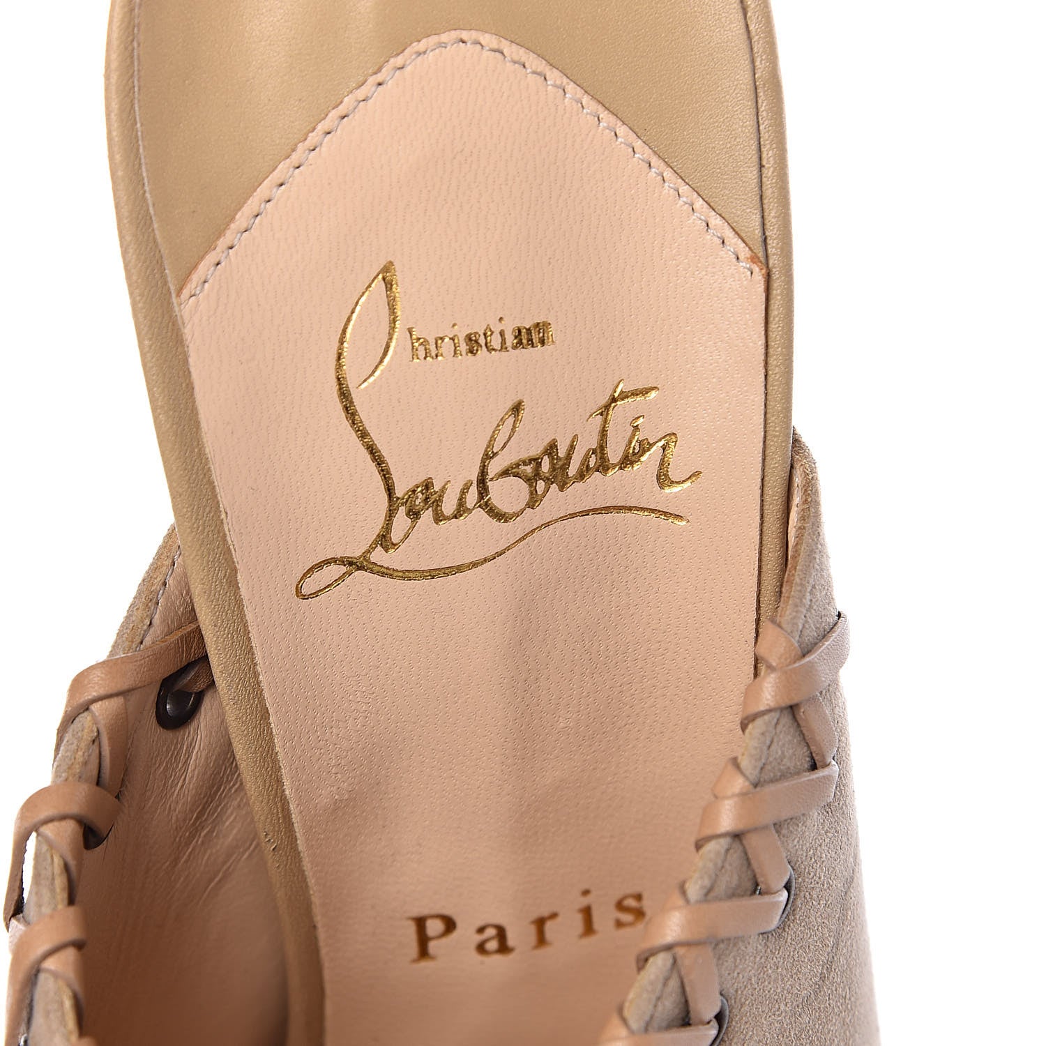 Christian Louboutin Suede Sablina 140 Platform Mules 36.5 Beige 9 of 14