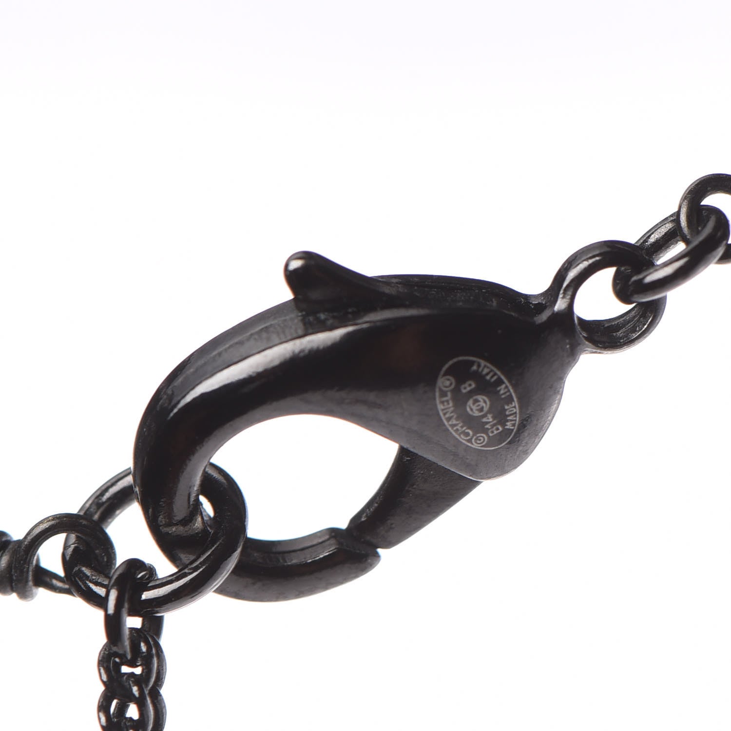 Chanel Ruthenium Beaded CC Long Necklace Black 4 of 6