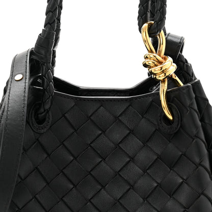 Bottega Veneta Nappa Intrecciato Small Parachute Shoulder Bag Black 7 of 10