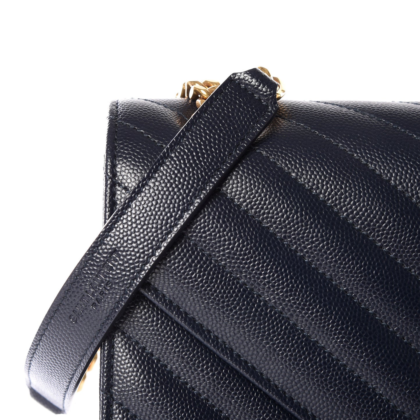 Grain De Poudre Matelasse Chevron Medium Monogram Satchel Midnight Blue