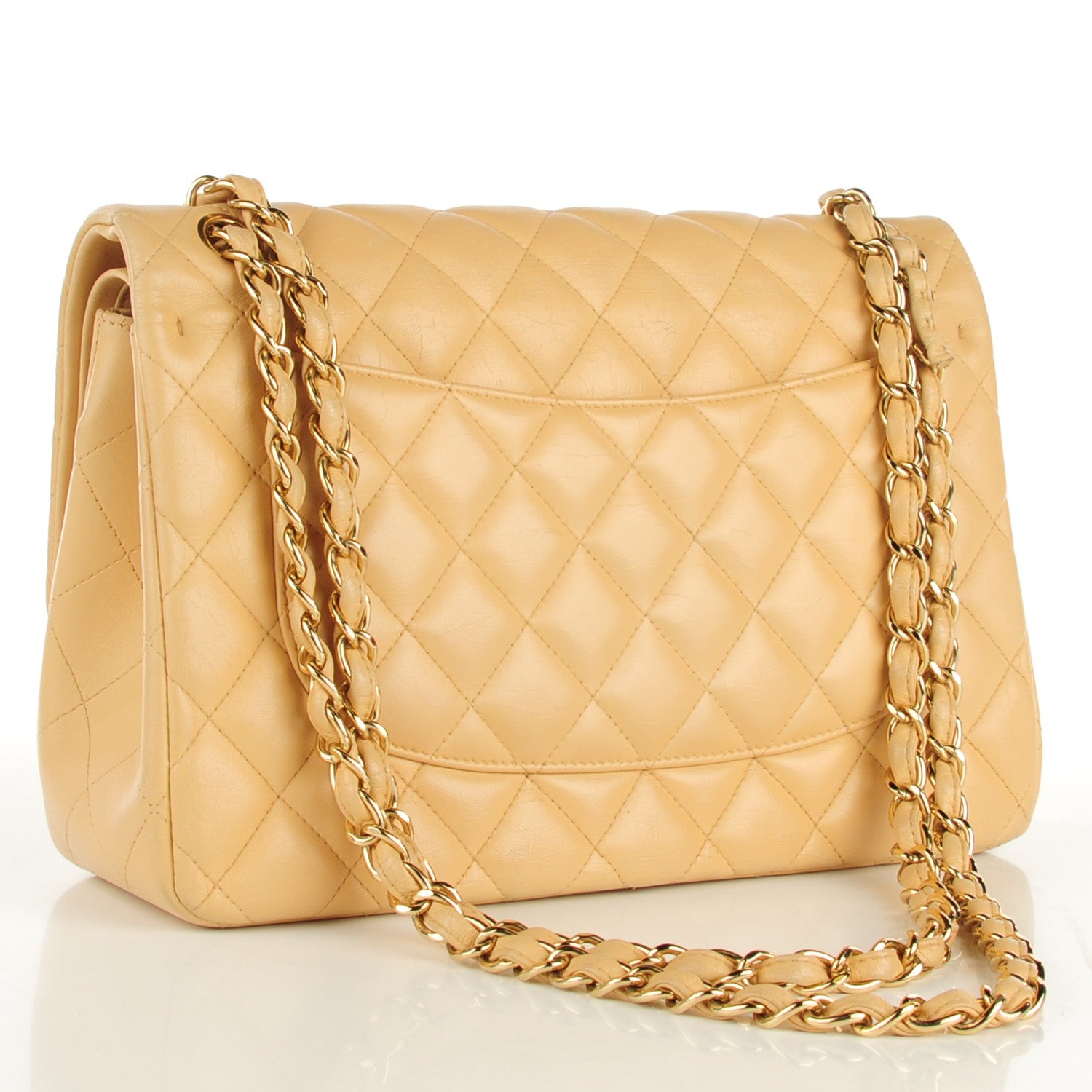 Chanel Lambskin Quilted Jumbo Double Flap Beige 3 of 8