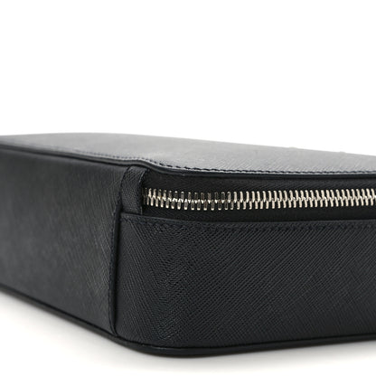 Prada Saffiano Travel Medium Brique Crossbody Bag Black 8 of 11
