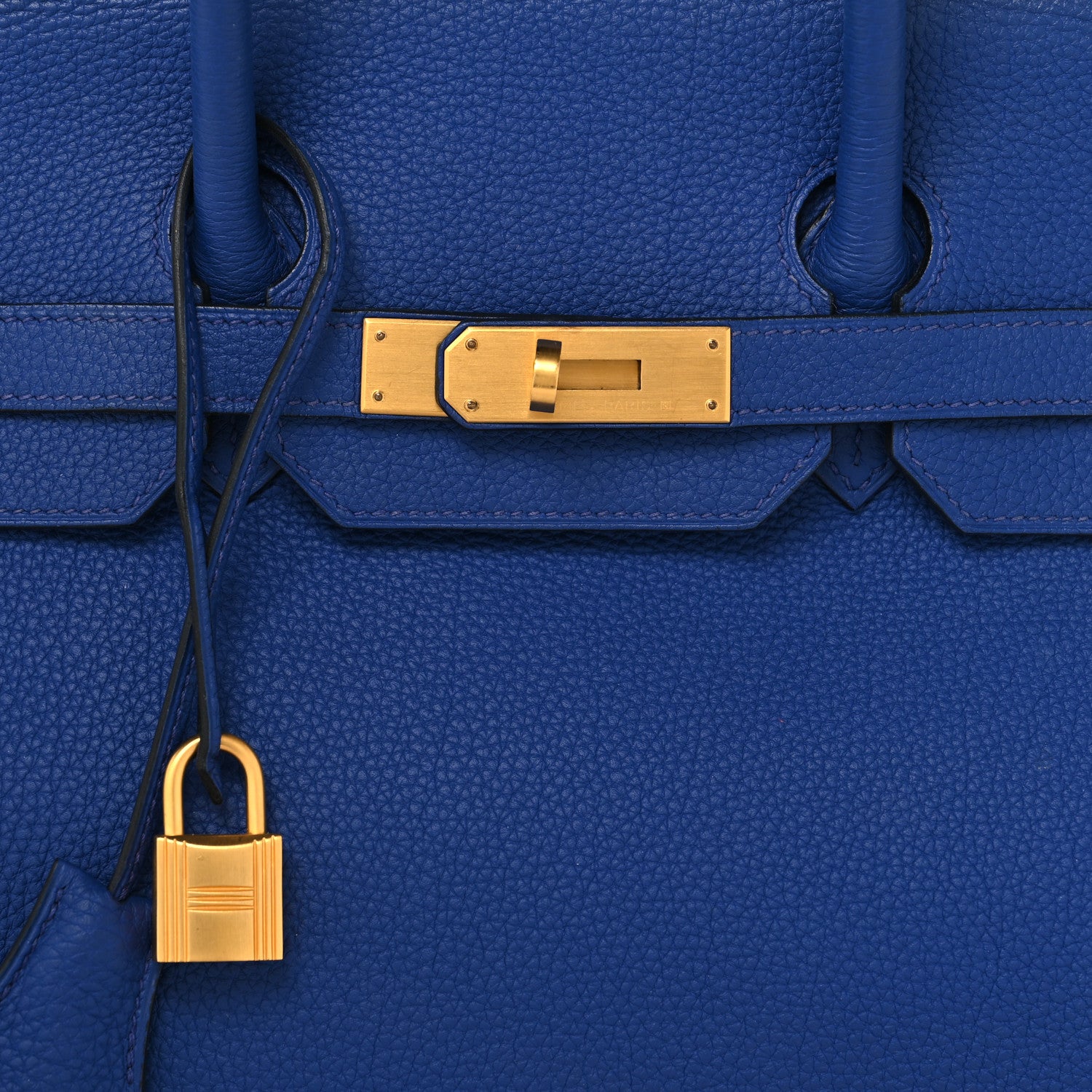 Hermes Togo Horseshoe Birkin 35 Bleu Electrique 8 of 14