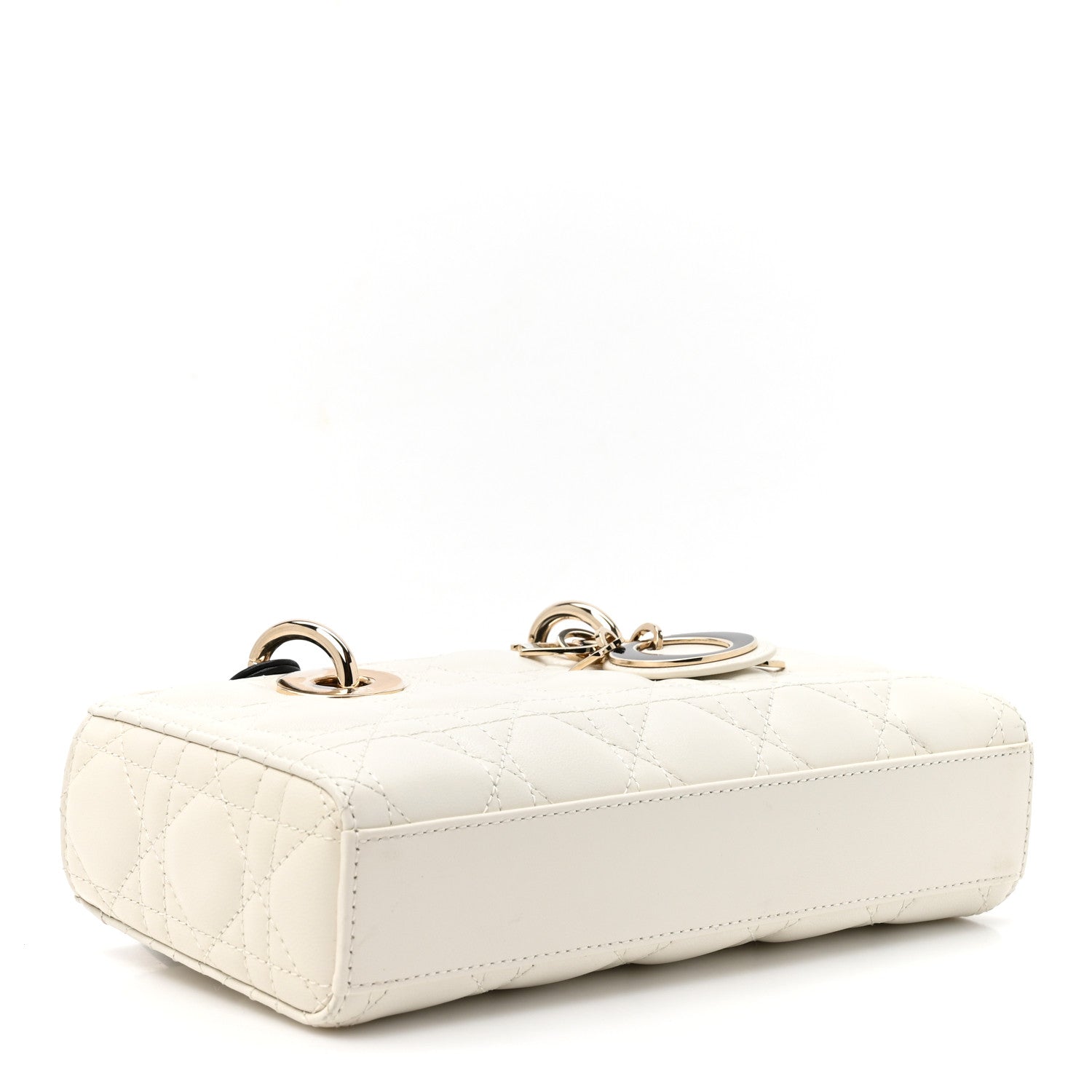 Christian Dior Lambskin Cannage Small Lady D-Joy Latte Black 3 of 9