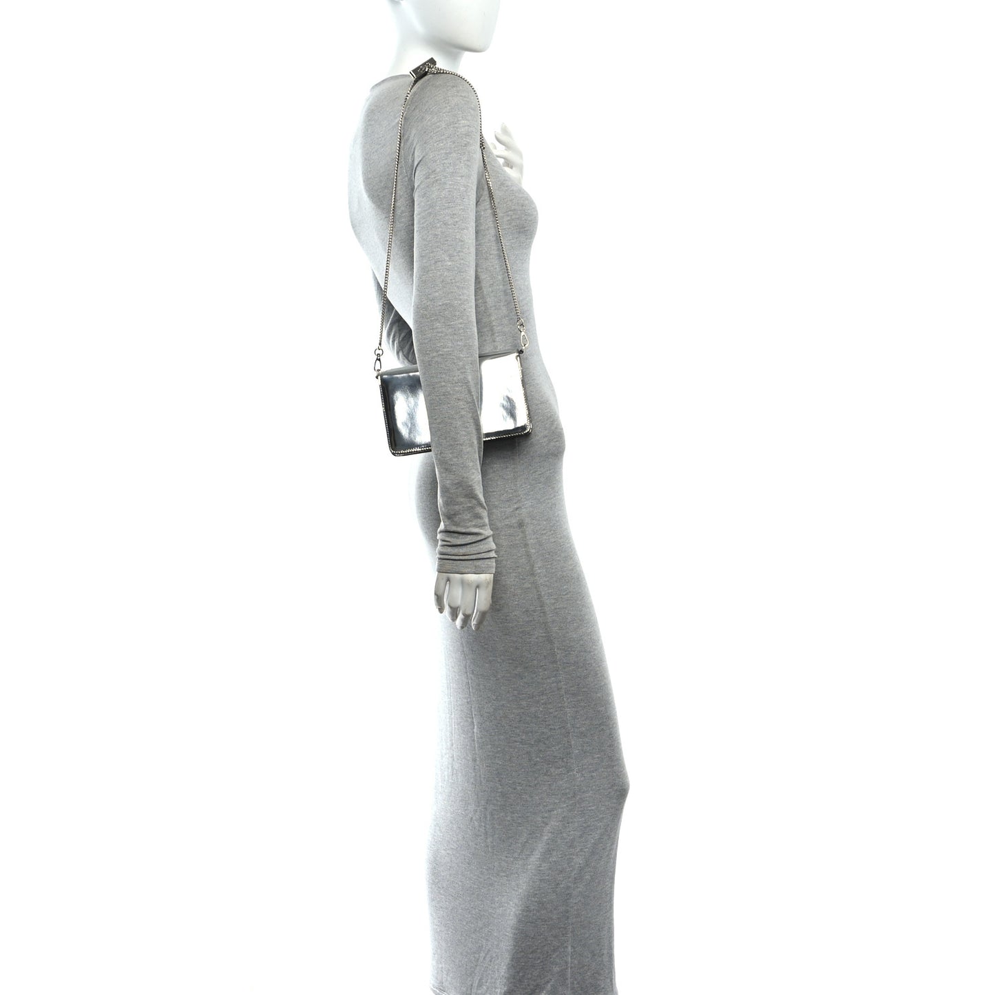 Spazzolato Flap Slide Chain Shoulder Bag Argento Argento