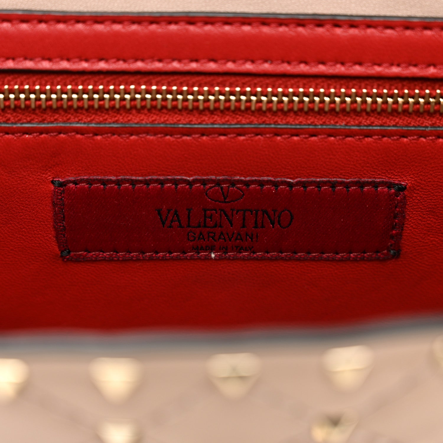 Valentino Garavani Lambskin Rockstud Spike Wallet on Chain Poudre 7 of 12