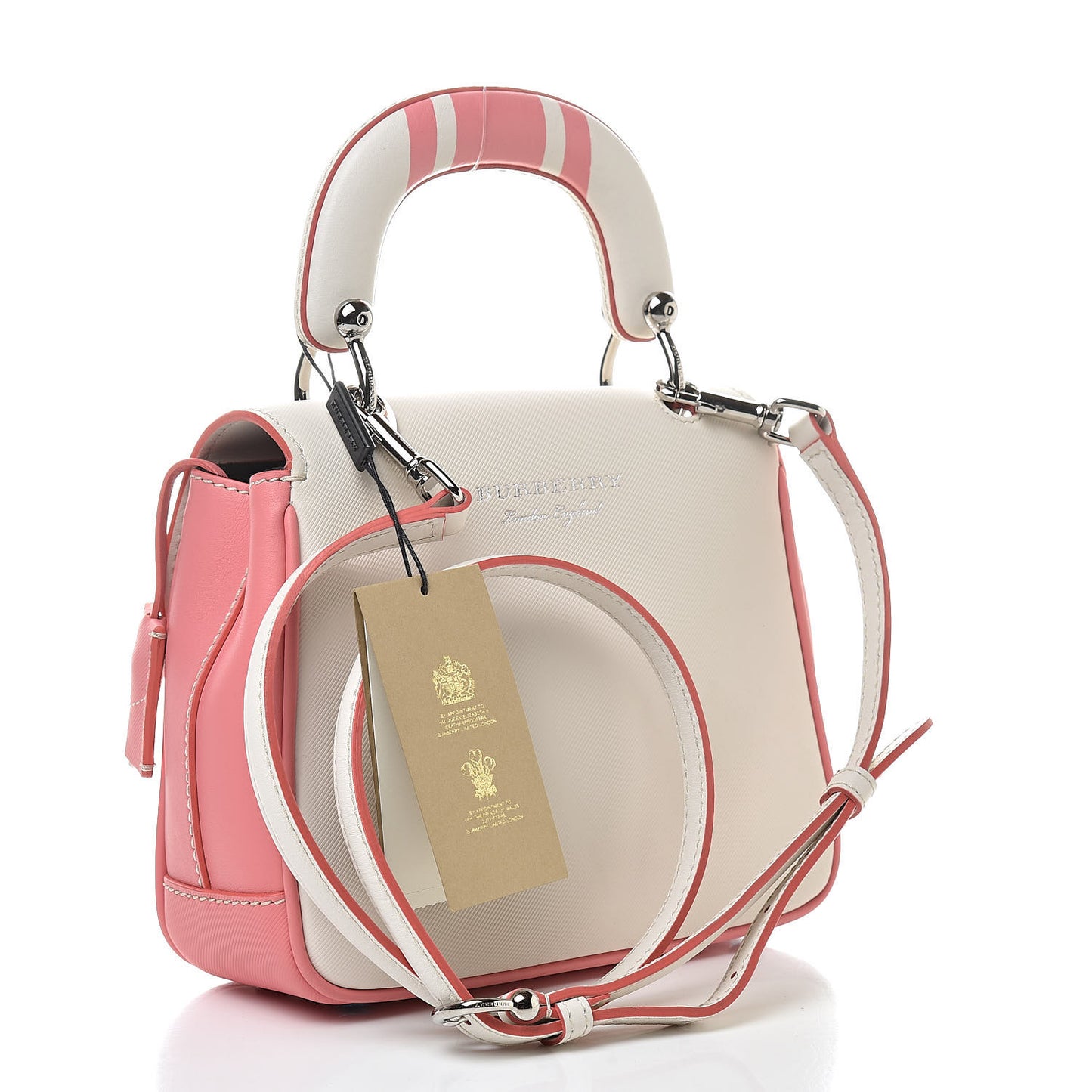 Trench Calfskin Small DK88 Top Handle Bag Sugar Pink Natural