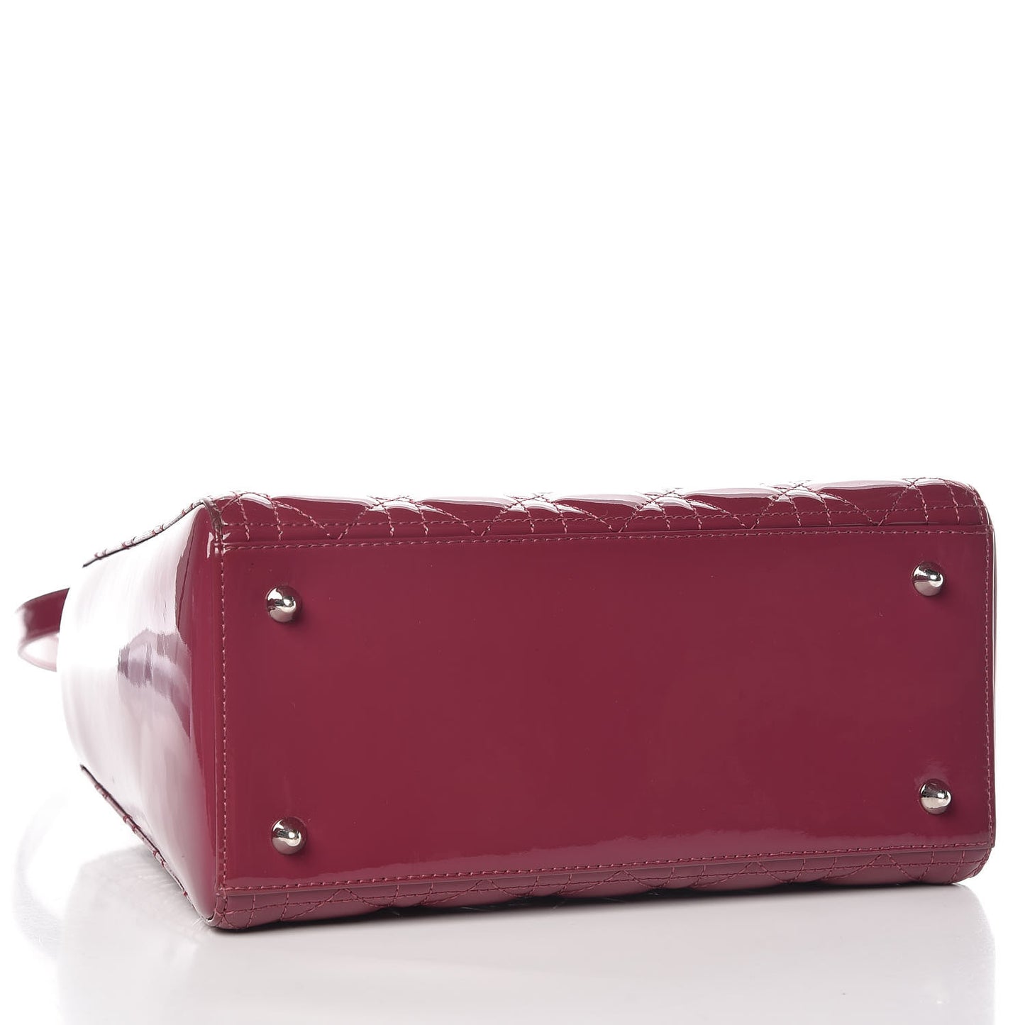 Patent Cannage Medium Lady Dior Dark Pink