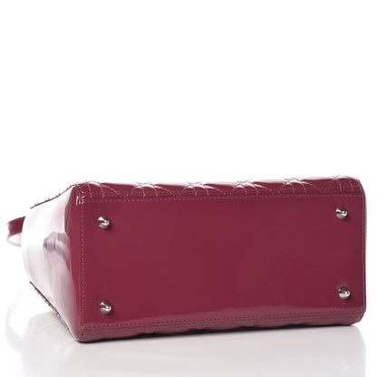 Christian Dior Patent Cannage Medium Lady Dior Dark Pink 4 of 14