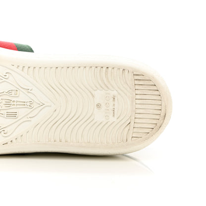Gucci Calfskin Ayers Bee Embroidered Womens Ace Sneakers 38.5 White Green 14 of 17