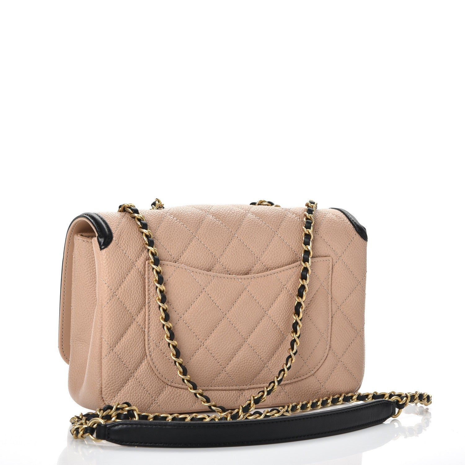 Chanel Caviar Quilted Small CC Filigree Flap Beige Black 3 of 8