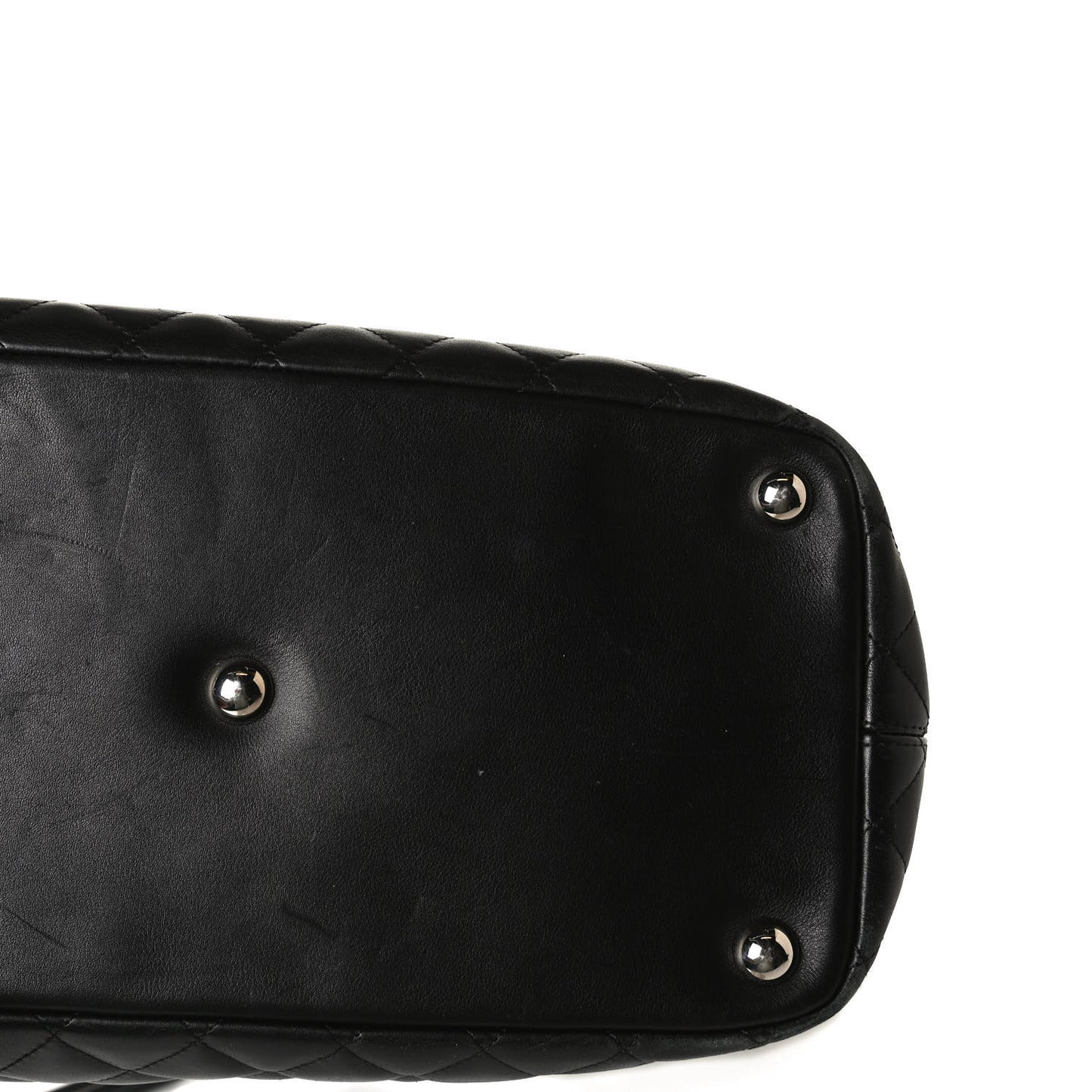 Calfskin Quilted Large Cambon Tote Black