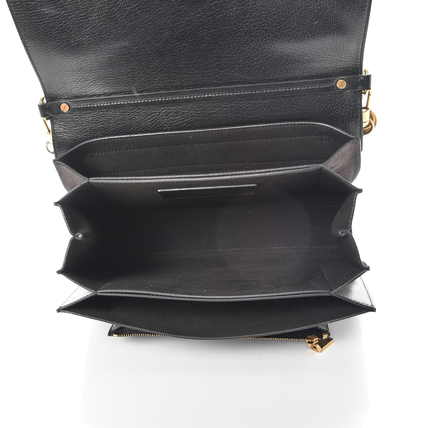 Calfskin Suede Medium GV3 Flap Black