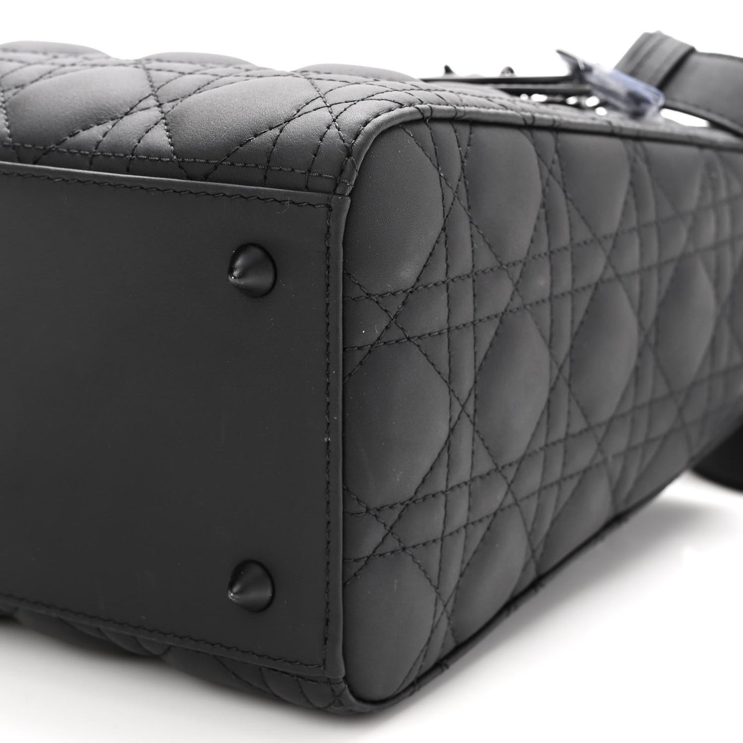 Ultra Matte Calfskin Cannage Medium Lady Dior Black