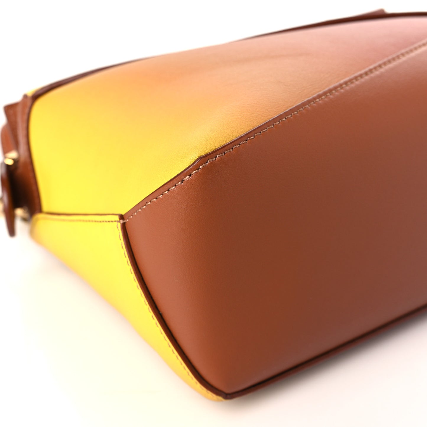 Calfskin Paula's Ibiza Degrade Small Puzzle Edge Bag Lemon Tan