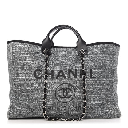Chanel Canvas Large Deauville Tote Charcoal 1 of 10