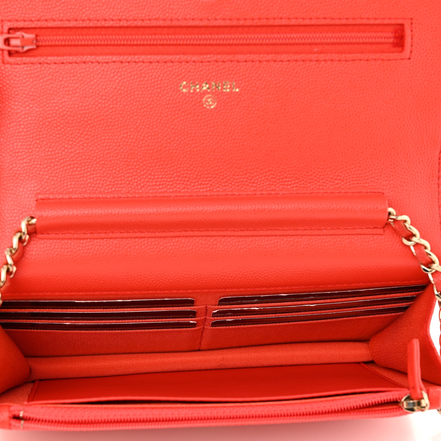 Chanel Caviar Quilted Wallet on Chain WOC Red 5 of 13