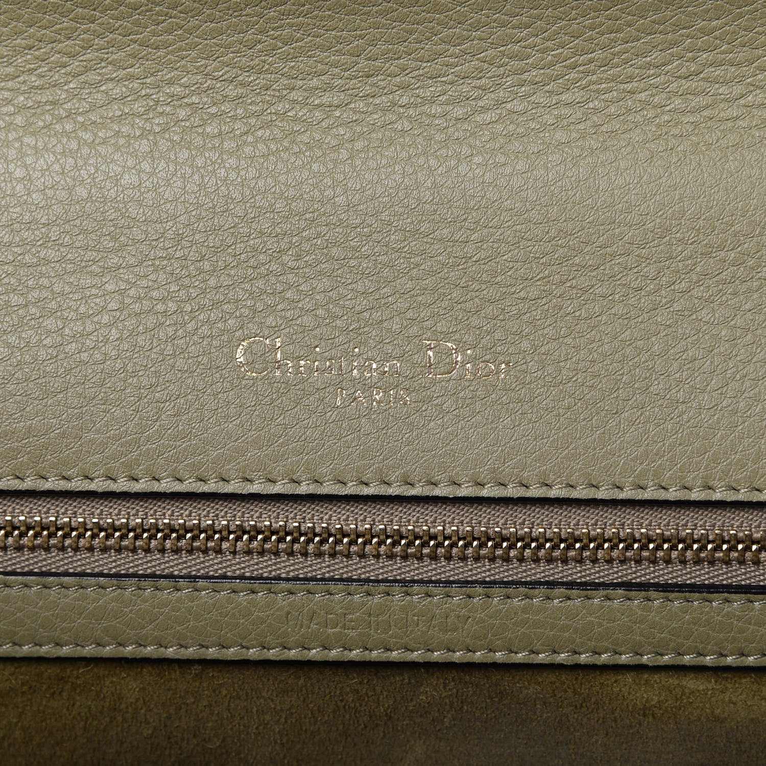 Christian Dior Grained Calfskin Medium Diorama Flap Bag Grey Green 8 of 10