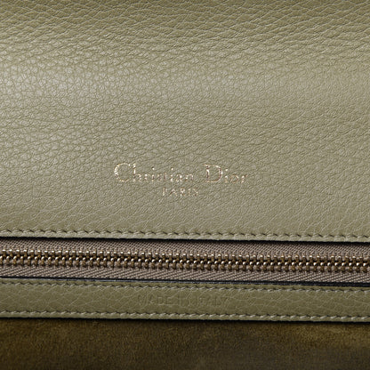 Christian Dior Grained Calfskin Medium Diorama Flap Bag Grey Green 8 of 10