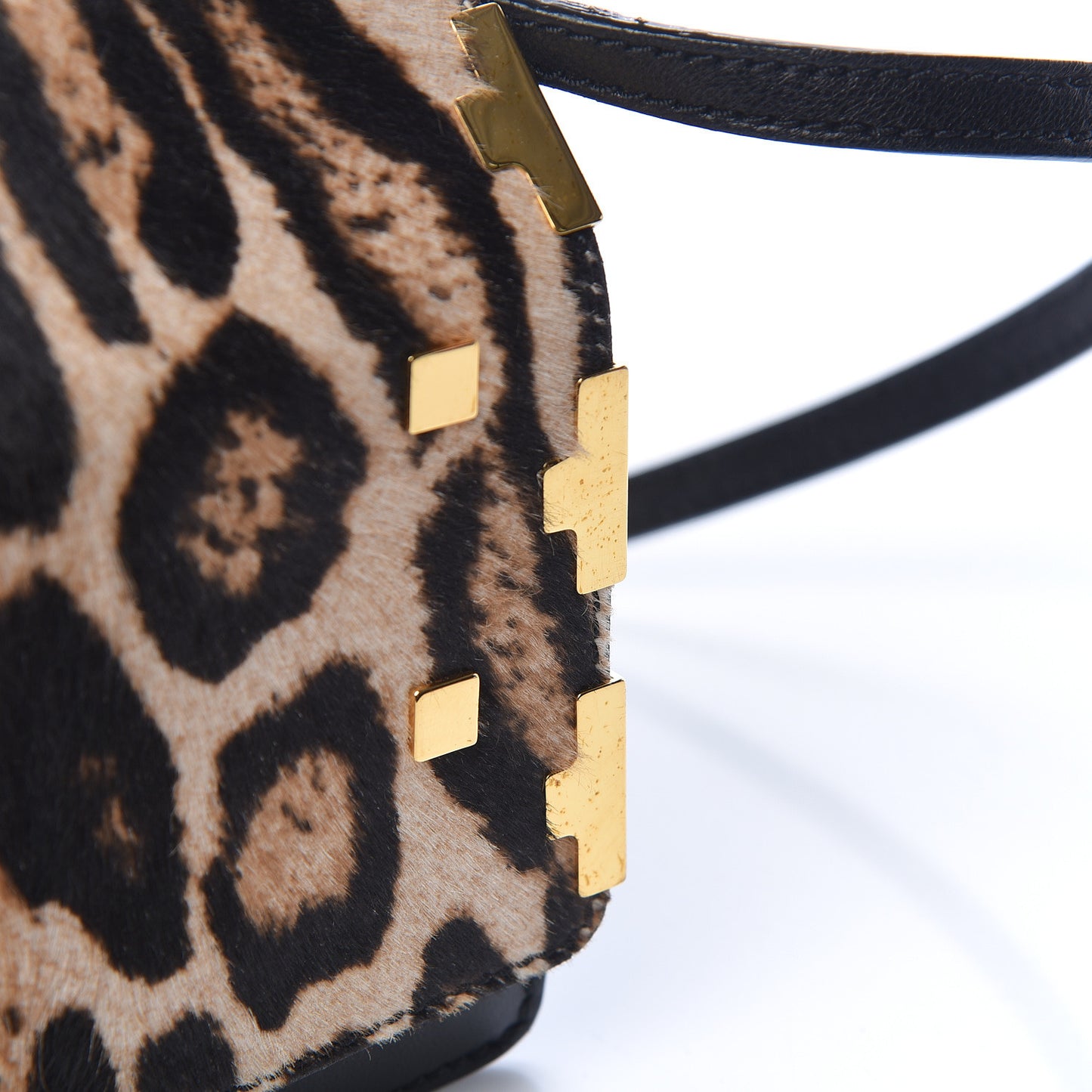 Calf Hair Leopard Print Amie Top Handle Bag