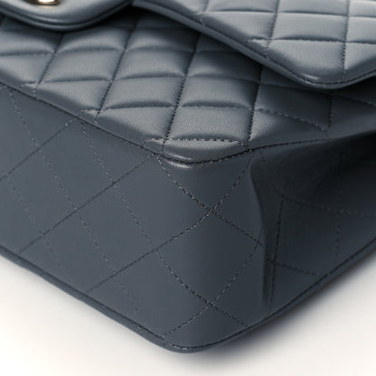 Chanel Lambskin Quilted Medium Double Flap Dark Grey 9 of 10