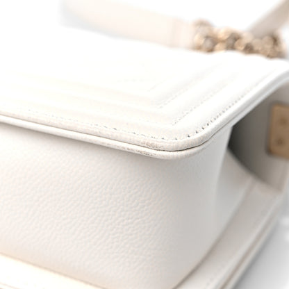 Chanel Caviar Quilted Small Boy Flap White 11 of 11