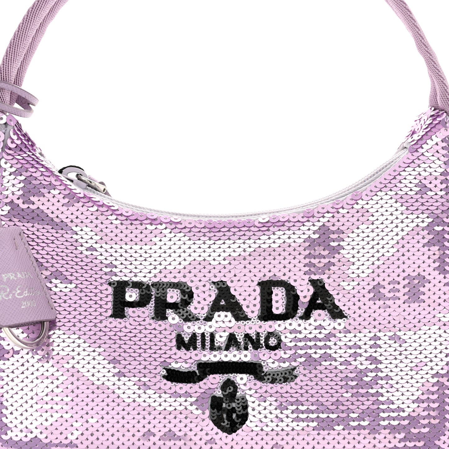 Paillettes Sequin Mini Re-Edition 2000 Bag Lilium Black
