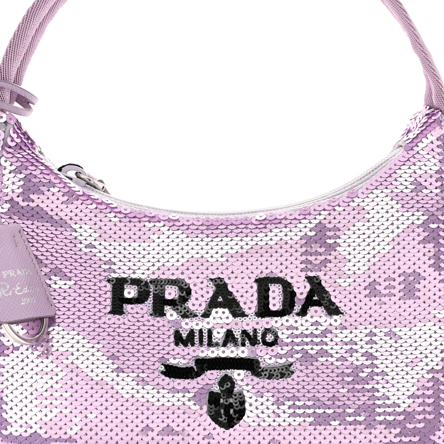 Prada Paillettes Sequin Mini Re-Edition 2000 Bag Lilium Black 8 of 11