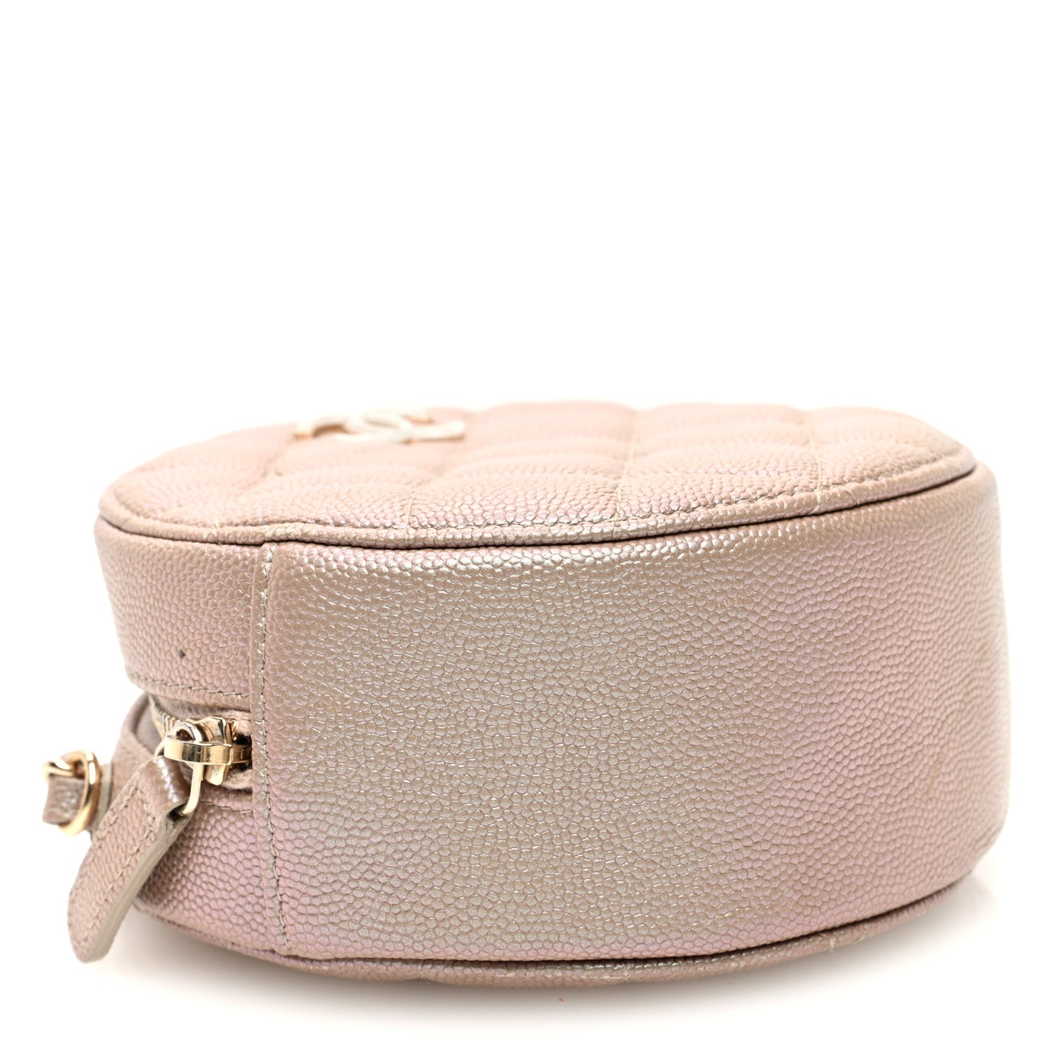 Chanel Iridescent Caviar Resin Quilted Round Clutch With Chain Beige 4 of 10
