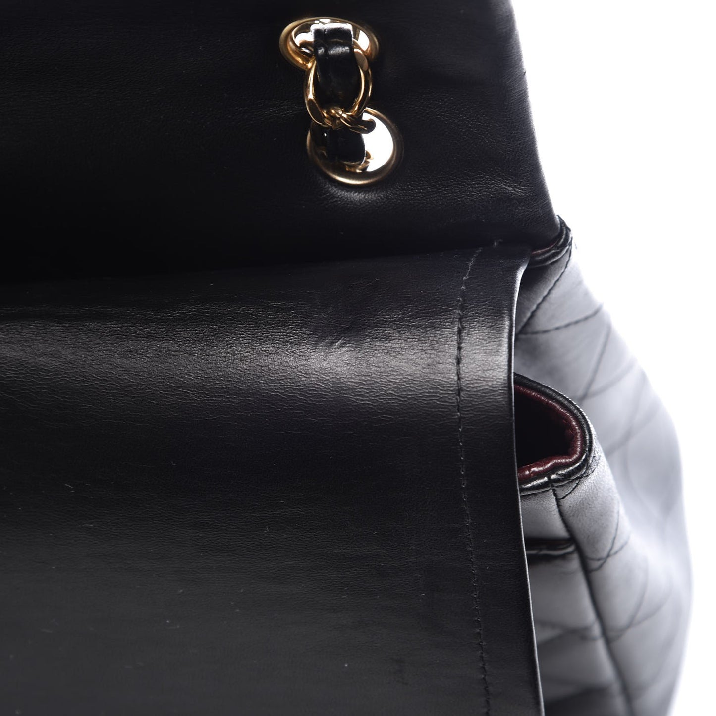 Lambskin Quilted Maxi Double Flap Black
