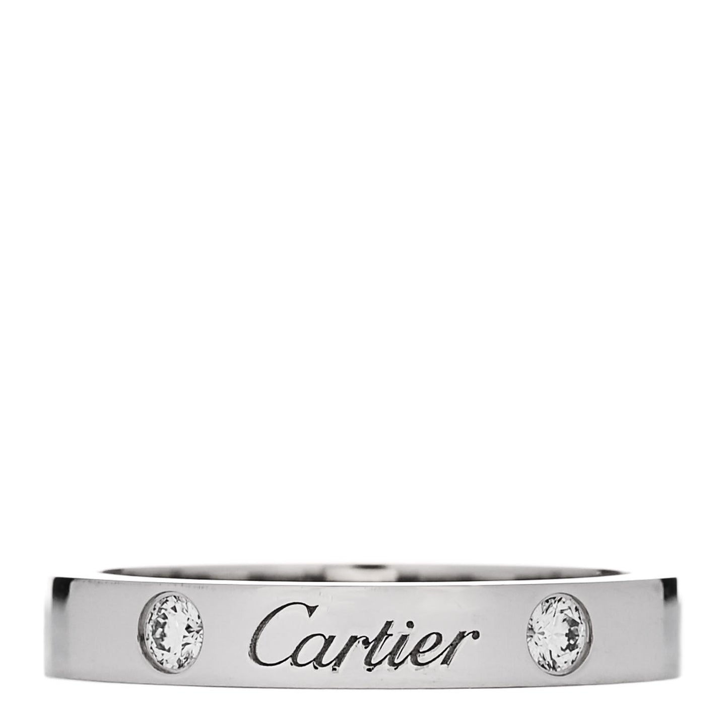 Platinum 2 Diamond 3mm C De Cartier Wedding Band Ring 50 5.25