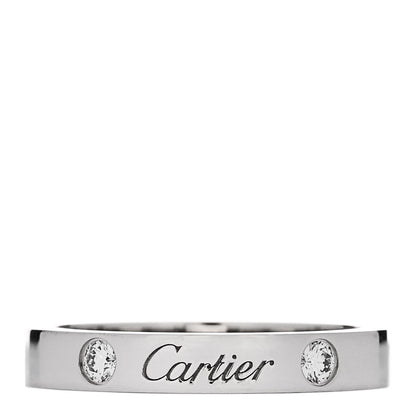 Cartier Platinum 2 Diamond 3mm C De Cartier Wedding Band Ring 50 5.25 1 of 6