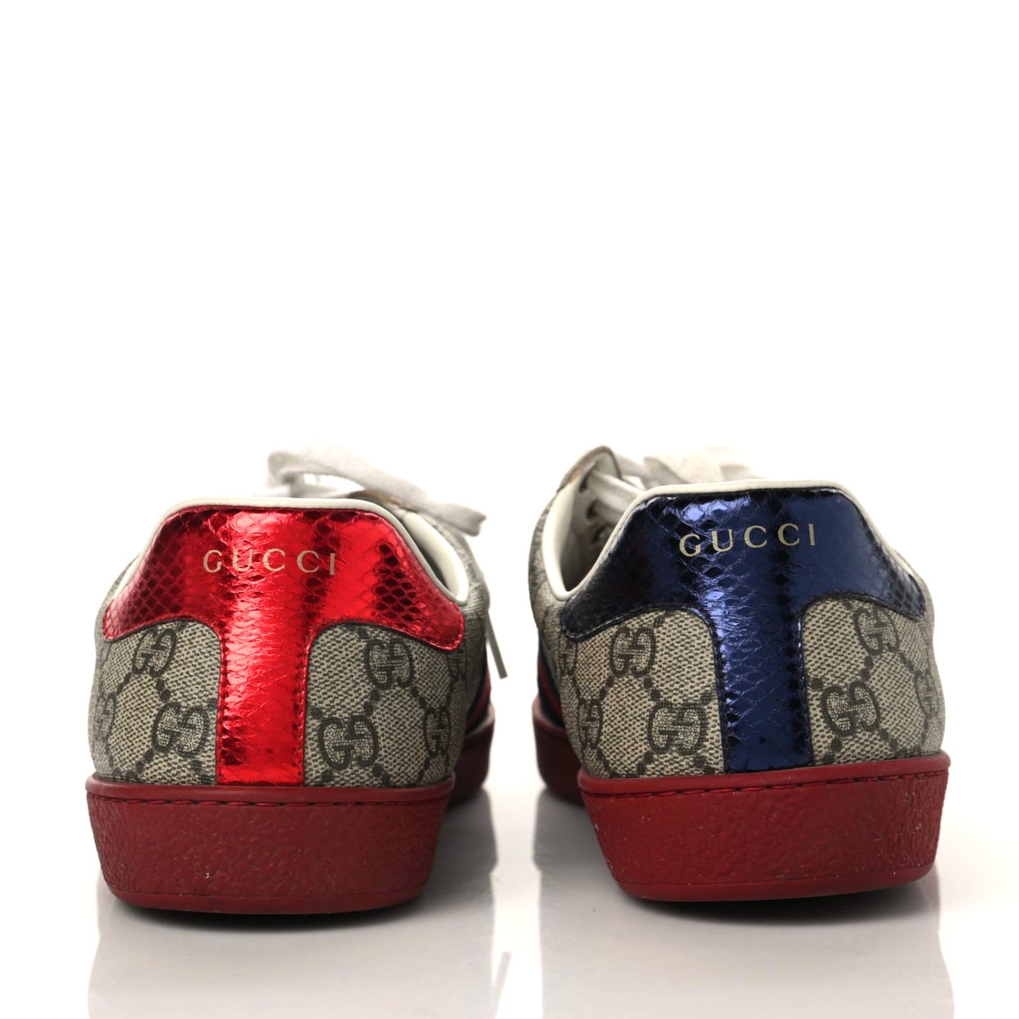 GG Supreme Monogram Ayers Web Mens New Ace Sneakers 9.5 Beige Red