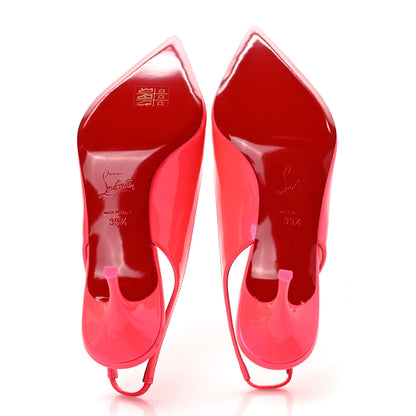 Christian Louboutin Patent Kate Sling 55 Pumps 39.5 Fluo Pink 5 of 8