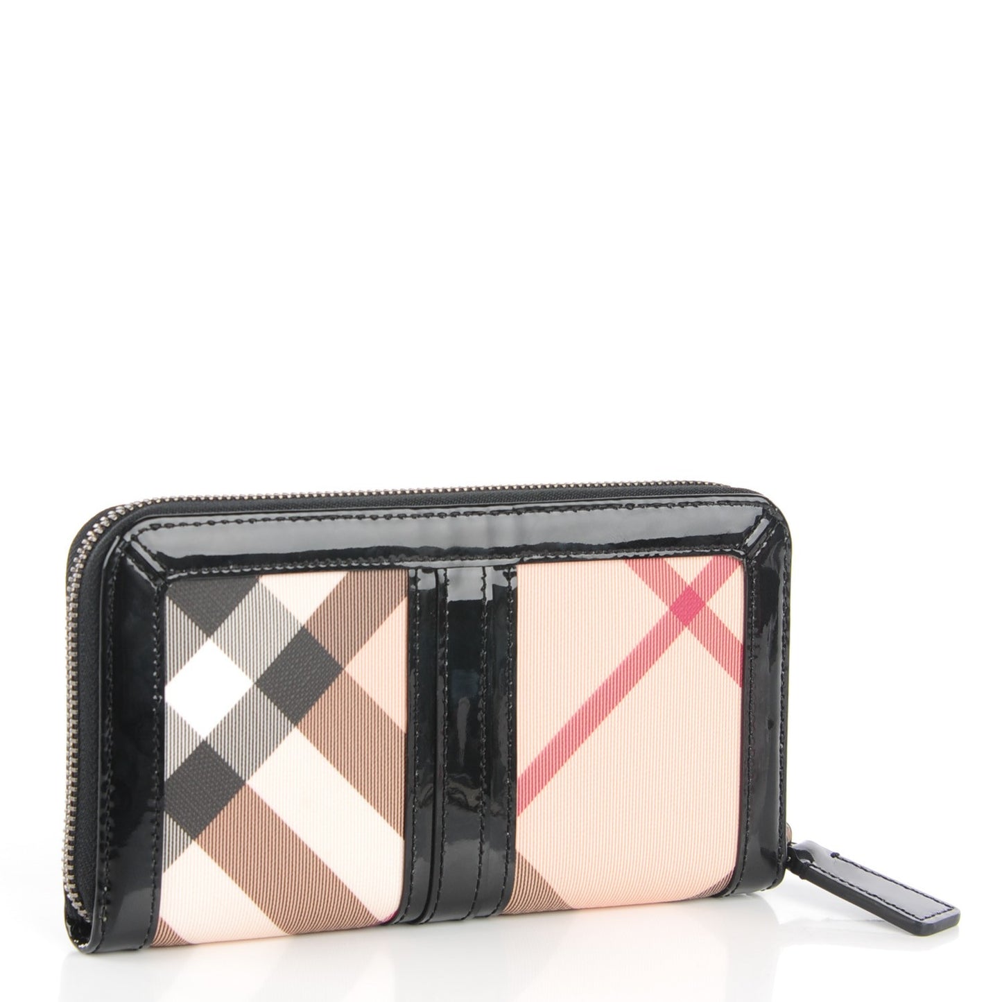 Nova Check Large Ziggy Zip Around Wallet Black